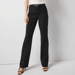 White House Black Market Ines Slim Boot Black Dress Pants Stretch Women's 12S